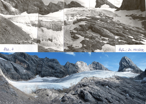 Gosaugletscher 1974/2008