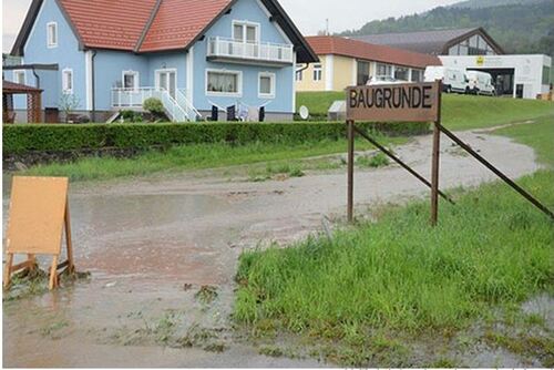 Flächennutzung bei Hangwassergefährdung