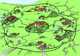 Dorfplan skizziert