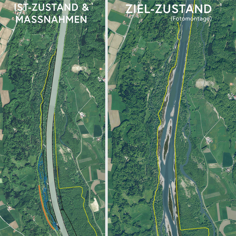 Untere Salzach_Vergleich Istzustand Zielzustand