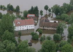 Hochwasser 2013 im Eferdinger Becken (Quelle: Land OÖ, Grilnberger)