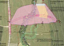 Lageplan für das Rückhaltebecken Gunzing (Quelle: ZT Hitzfelder & Pillichshammer)