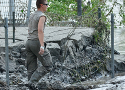Sedimente beim Hochwasser 2013 (Quelle: Bundesheer/Alfred Miesenböck)