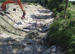Absenken der Flusssohle  (Quelle: Gewässerbezirk Braunau)