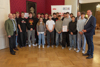 Gruppenfoto der Schüler und Pädagogin der Technology School HTBLA Andorf mit Landtagspräsident Max Hiegelsberger, LAbg. Florian Grünberger, LAbg. Mag. Tobias Höglinger und LAbg. Mag. Reinhard Ammer im Elisabethzimmer des Linzer Landhauses 