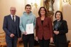 Schüler des Linzer Technikums - HTL Paul-Hahn-Straße mit Zweiter Präsidentin Sabine Binder, LAbg. Günther Baschinger und LAbg. Stefanie Hofmann bei der Zertifikatsübergabe im Braunen Saal des Linzer Landhauses 