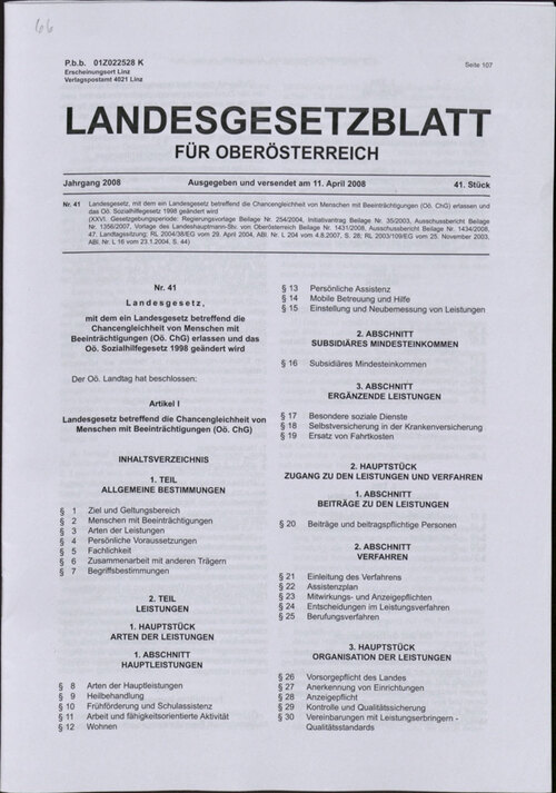 Landesgesetzblatt vom 11. April 2008