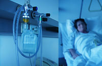 Patient mit Infusionsflasche 