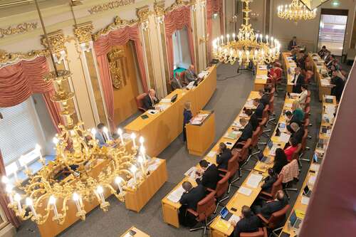 Landtagssitzung im Plenarsaal des Linzer Landhauses