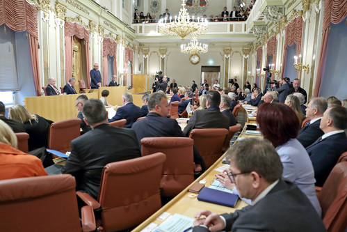 Landtagssitzung während einer Sitzung