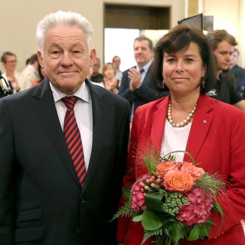 Landeshauptmann Dr. Josef Pühringer und Landesrätin Birgit Gerstorfer nach der Wahl