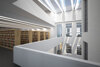 Oö. Landesbibliothek, Einblick - 2. OG Freihandbereich (Quelle: Land OÖ, Architekturbüro Bez&Kock)