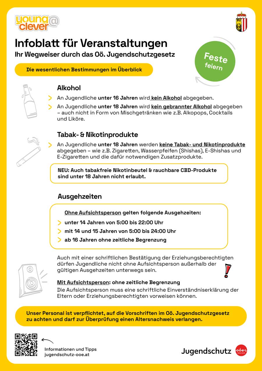  Jugendschutz OÖ - Infoblatt für Veranstaltungen