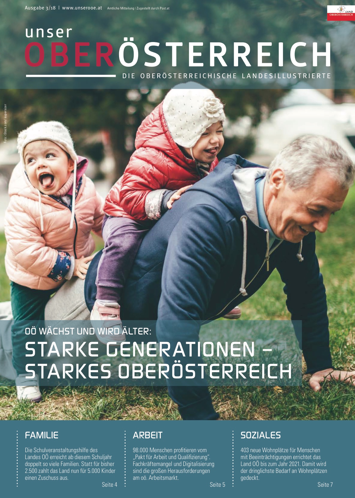 Deckblatt der aktuellen Ausgabe von Unser Oberösterreich Deckblatt der aktuellen Ausgabe von Unser Oberösterreich