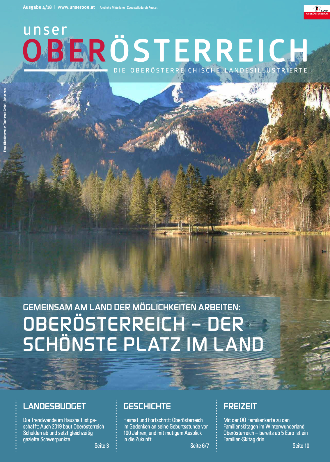 Deckblatt der aktuellen Ausgabe von Unser Oberösterreich Deckblatt der aktuellen Ausgabe von Unser Oberösterreich