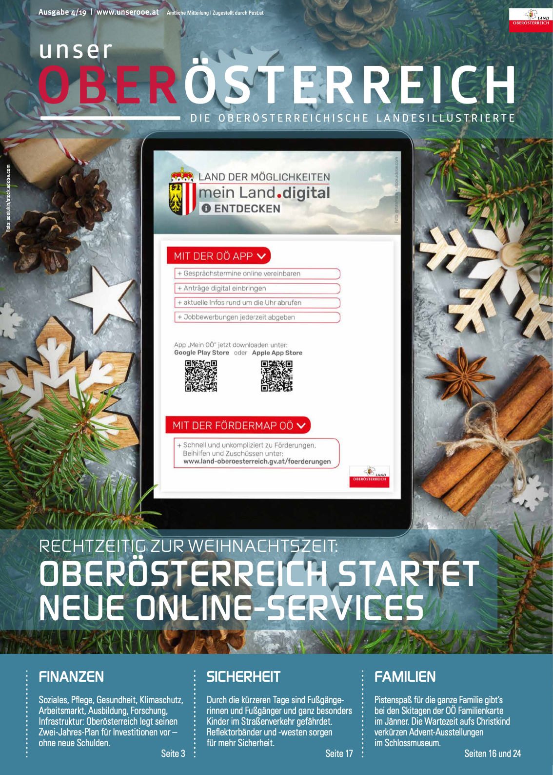 Deckblatt der aktuellen Ausgabe von Unser Oberösterreich Deckblatt der aktuellen Ausgabe von Unser Oberösterreich